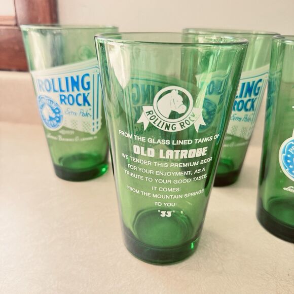 4 ROLLING ROCK Extra Pale premium beer Latrobe brewing Company PA33 Green 16 oz - Picture 14 of 16